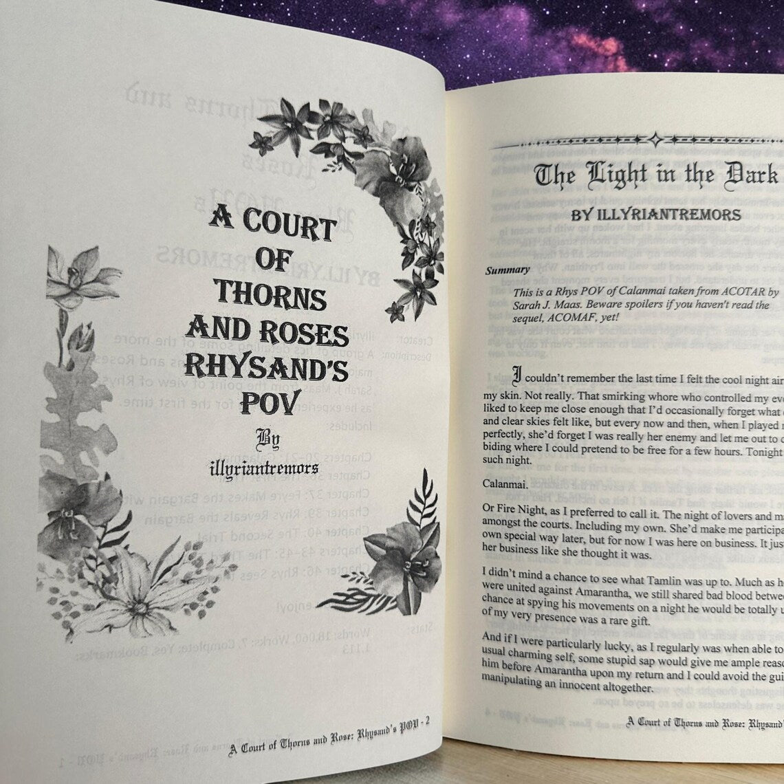 ACOTAR & ACOMAF Rhysand Pov Rebound Hardcover Books